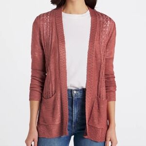 Love elle Adelle Two Pocket Pointelle Cardigan